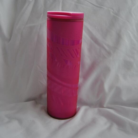 Starbucks Pink Cup Shiny Leaf Design - Picture 2 of 9